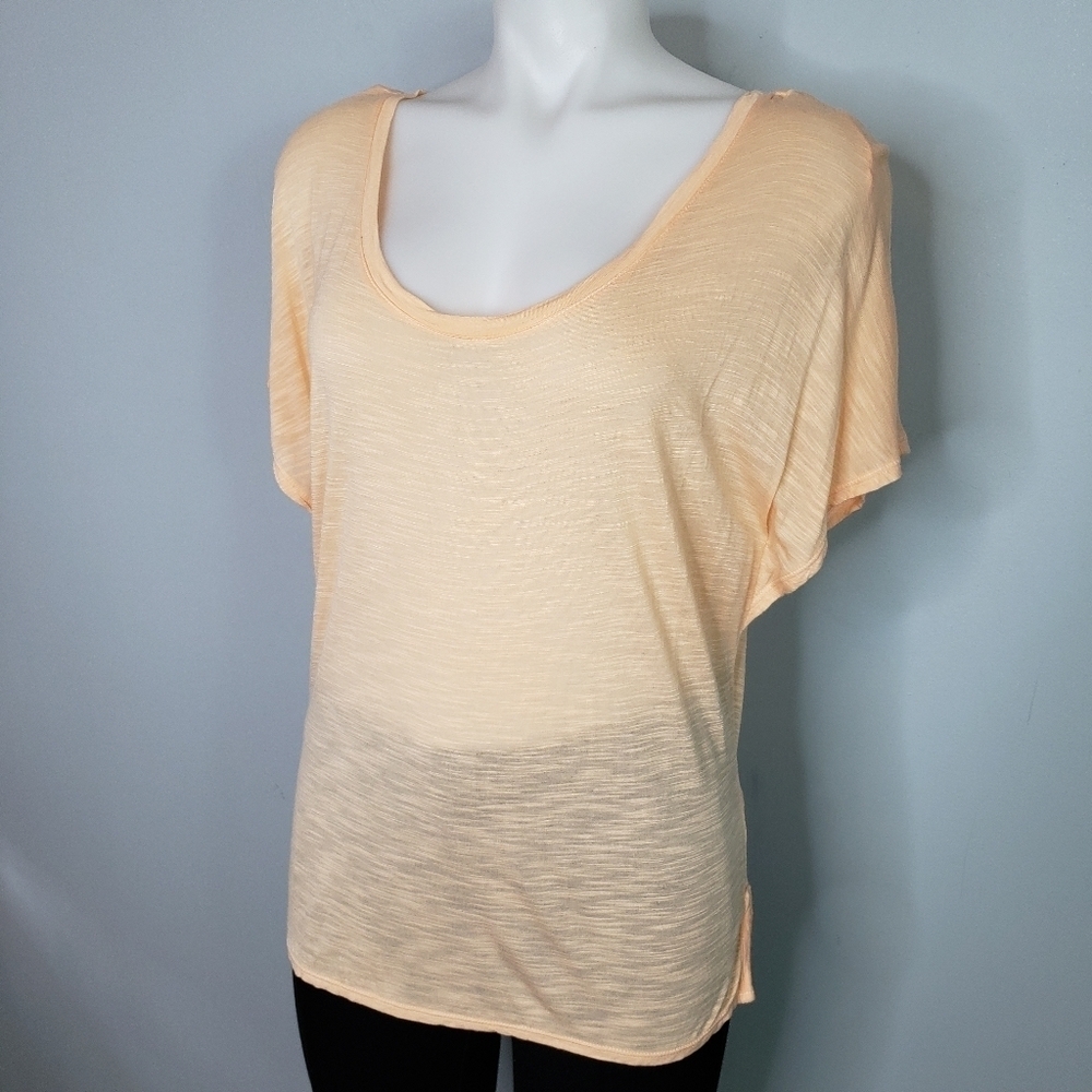 AEO burnout tee orange peach dolman sleeve flutter